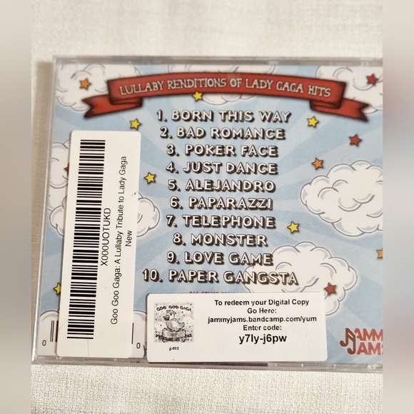 New Sealed Jammy Jams Lullaby Renditions of Lady GaGa Hits CD Unique - Picture 2 of 2